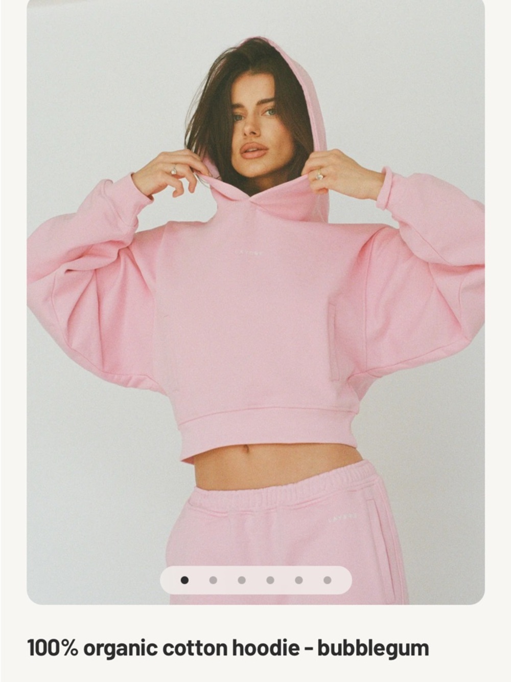 NWT Layere Organic Cotton Hoodie- Bubble Gum pink Small